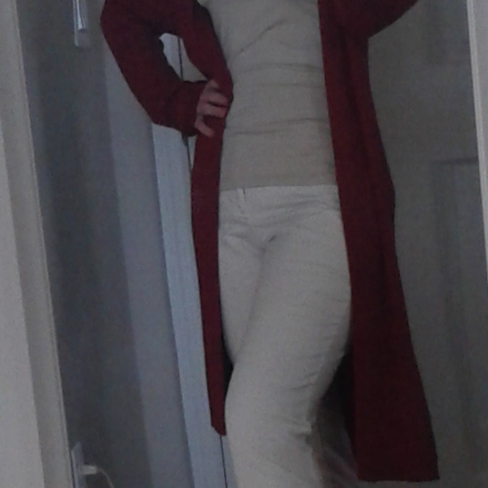CHICO'S midi long sleeve burgundy cardigan NWT - Picture 5 of 5